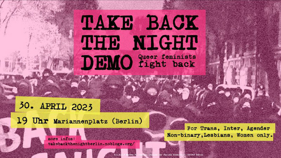 Queer Feministische Take Back The Night Demo Stressfaktor