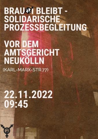 Aufruf zur Solidarischen Prozessbegleitung am 22.11.