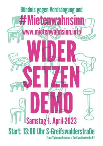 Demo Widersetzten am 01.04. 13:00 Uhr, Ernst Thälmann Denkmal