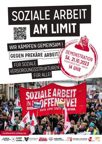 Demonstration: "Soziale Arbeit am Limit", Demonstration | 21. Oktober 2023 | 14:00 Uhr | Rosenthaler Platz
