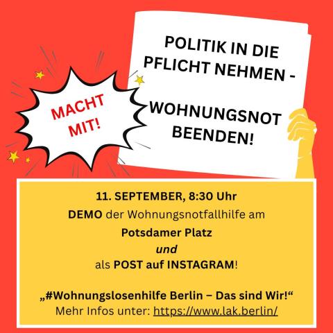 Zubringerdemo 11.09. Potsdamer Platz 8:30 Uhr