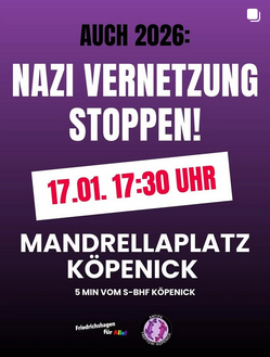 Nazi Vernetzung Stoppen 17.1.26 Mandrellaplatz 17:30 Uhr