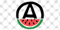 das bild ein A im Kreis die untere hälfte des As ist eineWassermelone anachisten für palestina