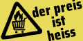 ein brennender einkaufswaagen in einem dreieck der preis ist heiss Offene Versammlung für soziale Revolution 