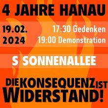 17:30 Uhr Gedenken/ 19:00 Uhr Demo 4 Jahre Hanau