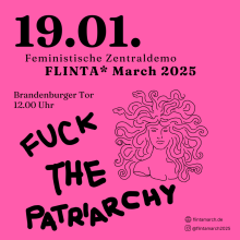 Flinta March Demo 19.01. um 12 Uhr am Brandemnurger Tor